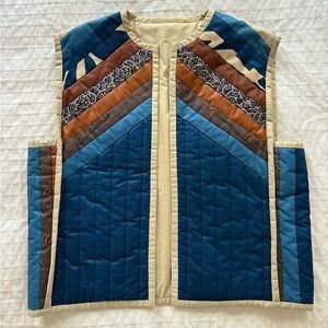 1970s Handmade Quilted Vest—Size Small to Medium